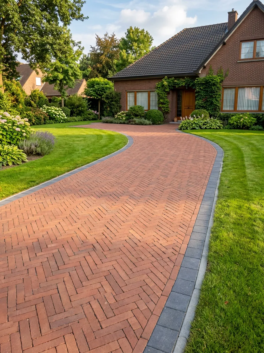 Grote oprit aanleg — Oprit — Klinkers